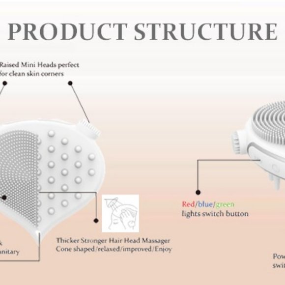 Luxury facial beauty cleanser soft silicone head double sided - Picture 7 of 14